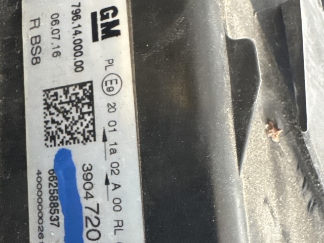 10295 Opel Astra K Jobb első Lámpa Fényszóró Használt Angol