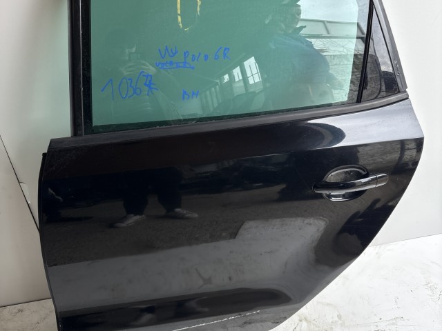 10367 Volkswagen Polo 6r 2009-2017 Bal hátsó Ajtó Fekete