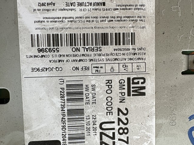 Opel Astra J 2009-2015 Rádió Használt Cd-s   22877394