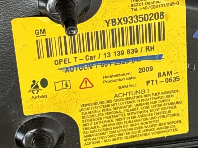 Opel Astra H 2004-2010 2004-2010  Jobb Ülés Légzsák
