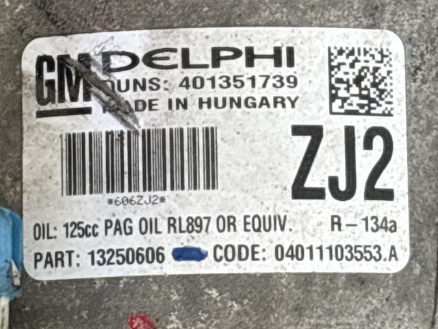 Opel Astra J 2009-2015 Klíma kompresszor Használt  1.7 cdti