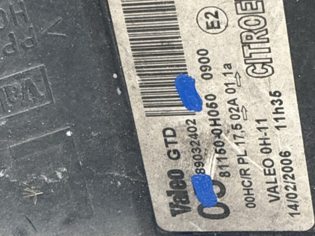 11502 Citroen C1 2005-2014 Bal első Lámpa Fényszóró