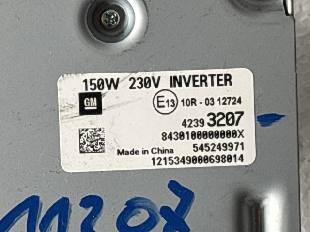Opel Mokka 2012 ÁRAMÁTALAKITÓ INVERTER