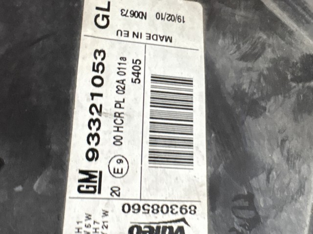 7016 Opel Meriva A 2003-2010 Jobb első Lámpa Fényszóró