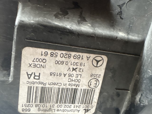 7148 Mercedes Benz A-Class(W169) 2004-2012 Jobb első Lámpa Fényszóró