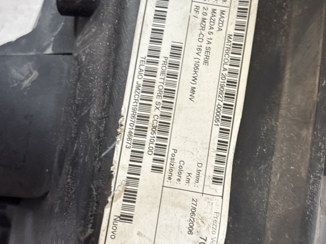 8513 Mazda 5 2005-2010 Bal első  Lámpa Fényszóró