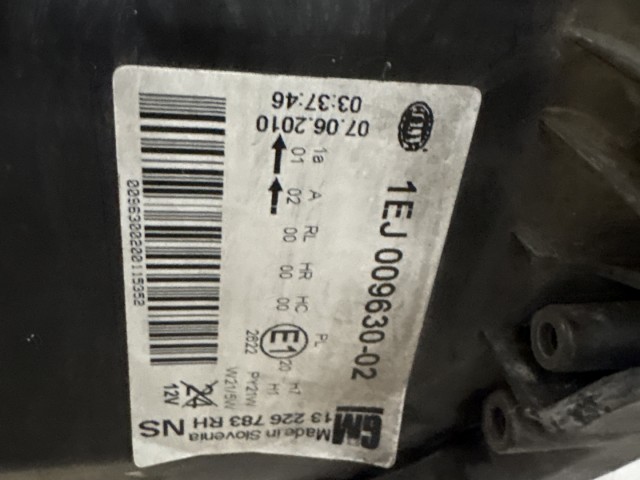 14623 Opel Insignia Jobb első Lámpa Fényszóró