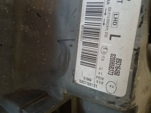 14568 Renault Modus 2007 Lámpa , Fényszóró Használt Bal első 