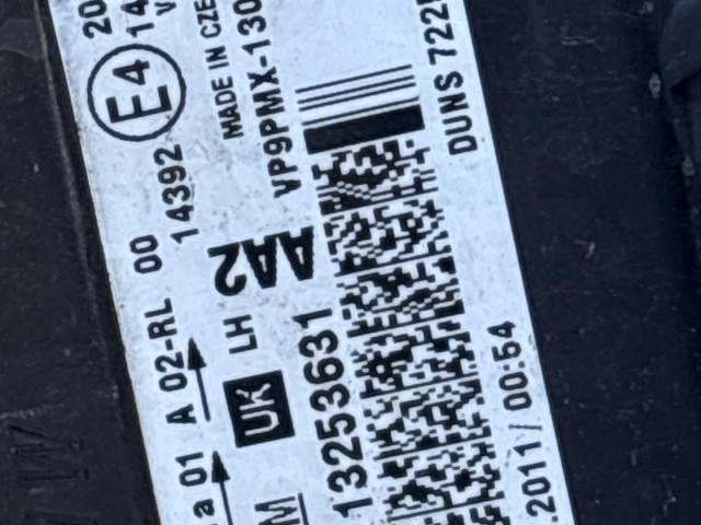 14746 Opel Meriva B 2010-2017 Bal első Lámpa Fényszóró Angol