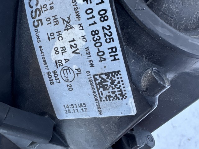 14742 Opel Corsa E Jobb első Lámpa Fényszóró Angol