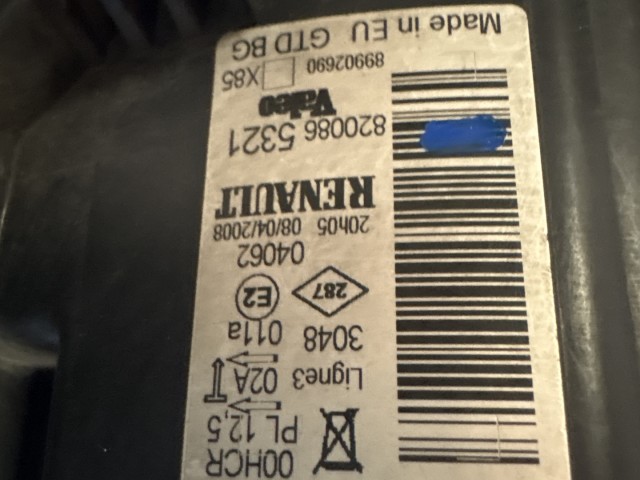 15000 Renault Clio III. 2007-2014 Bal első Lámpa Fényszóró