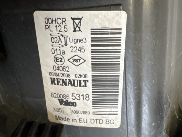 15001 Renault Clio III. 2007-2014 Jobb első Lámpa Fényszóró