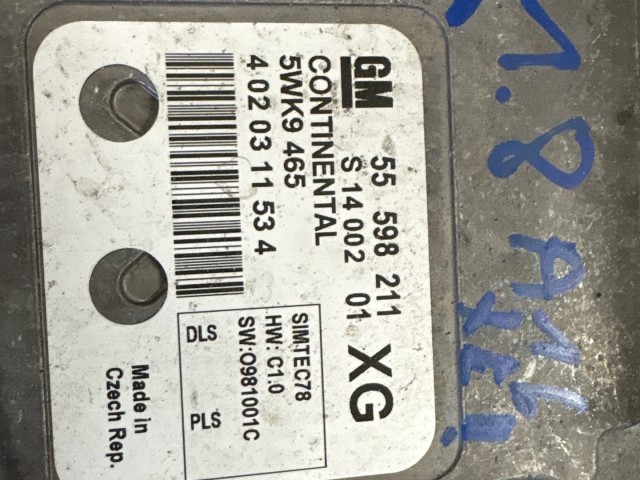 Opel Zafira B a18xer Motorvezérlő