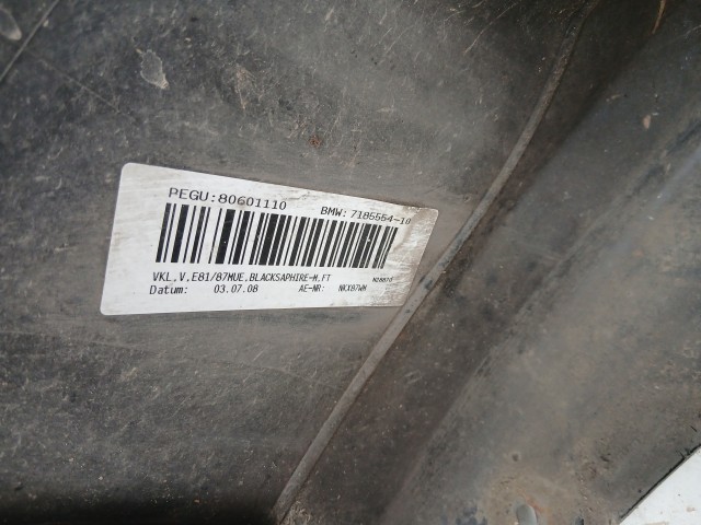 15399 BMW 1 (E87) 2004-2011 első Lökhárító Fekete