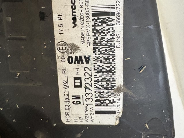 15699 Opel Meriva B Facelift Jobb első Lámpa Fényszóró Angol