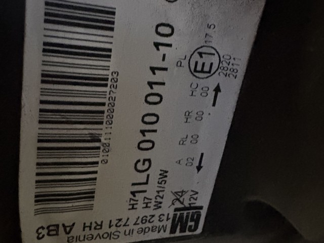 15720 Opel Astra J Jobb első Lámpa Fényszóró Angol Jobbkormányos