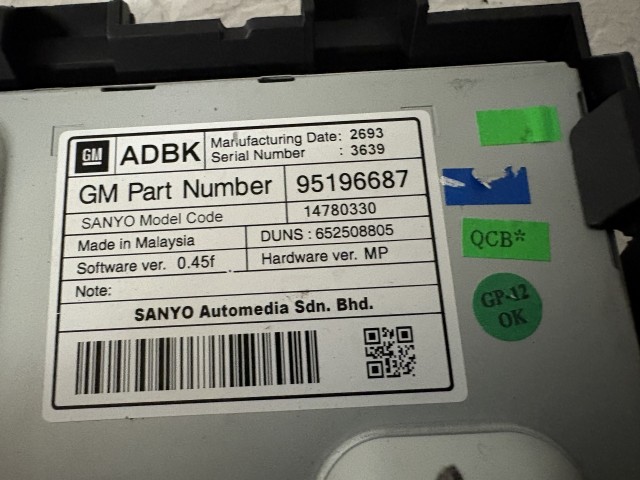 Opel Astra J 2009-2015 Infócenter, Közép kijelző Használt