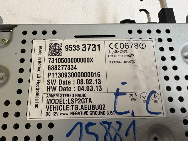 Chevrolet Trax Rádió Navigációs