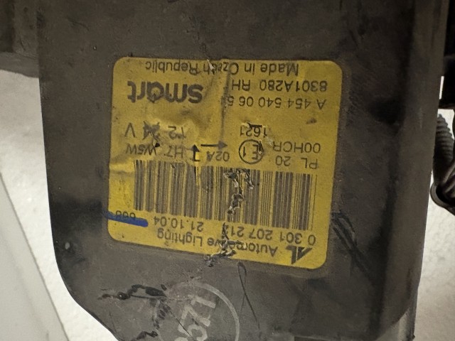 15925 Smart forfour 454 Jobb első Lámpa Fényszóró