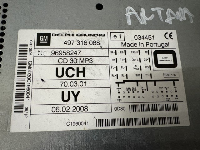 Opel Antara 2006-2015 Rádió Használt Cd-s   