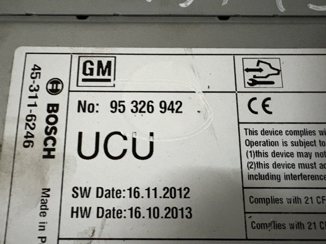 Opel Astra J 2009-2015 Rádió Használt   