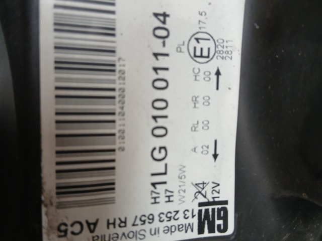 17019 Opel Astra J Jobb első Lámpa , Fényszóró  Angol Jobbkormányos