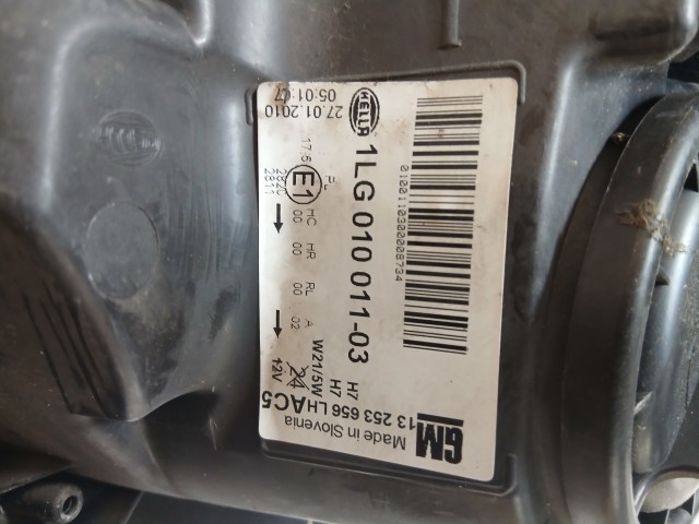 17024 Opel Astra J Bal első Lámpa , Fényszóró Angol Jobbkormányos