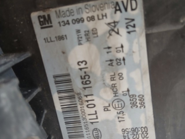 17022 Opel Insignia Facelift Bal első Lámpa , Fényszóró Angol Jobbkormányos