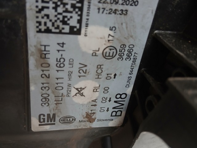 17021 Opel Insignia Facelift első Lámpa , Fényszóró Angol Jobbkormányos