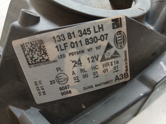 17023 Opel Corsa E Bal első Lámpa , Fényszóró Angol Jobbkormányos