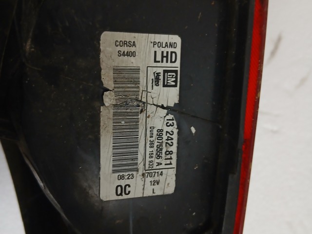 17105 Opel Corsa D 3 ajtós Bal hátsó Lámpa füstös