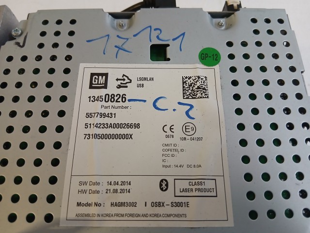 Opel Zafira C 2011-2017 Rádió Használt   