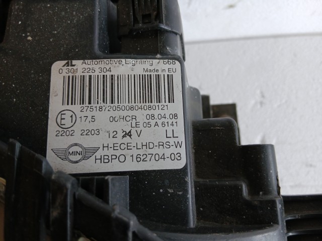 17416 Mini R56 2006-2013 Jobb első Lámpa Fényszóró