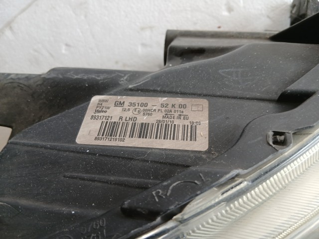 17423 Opel Agila B 2007-2014 Jobb első Lámpa Fényszóró