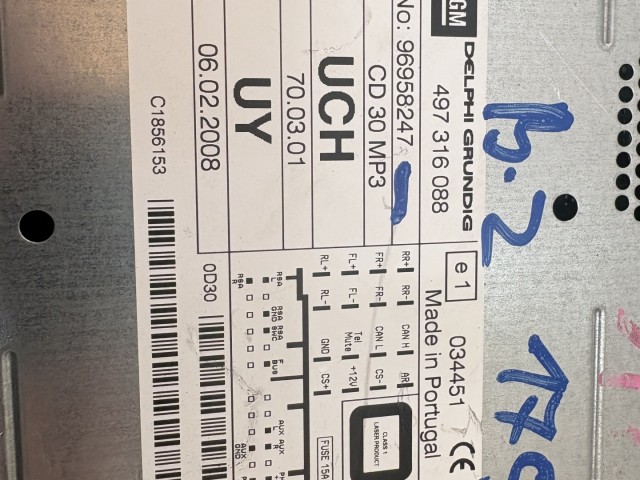 Opel Zafira B 2005-2014 2005-2014 Rádió Használt   