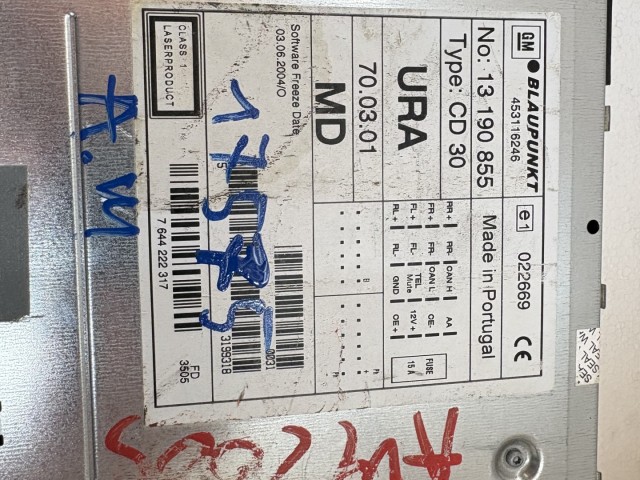 Opel Meriva A 2003-2010 Rádió Használt   