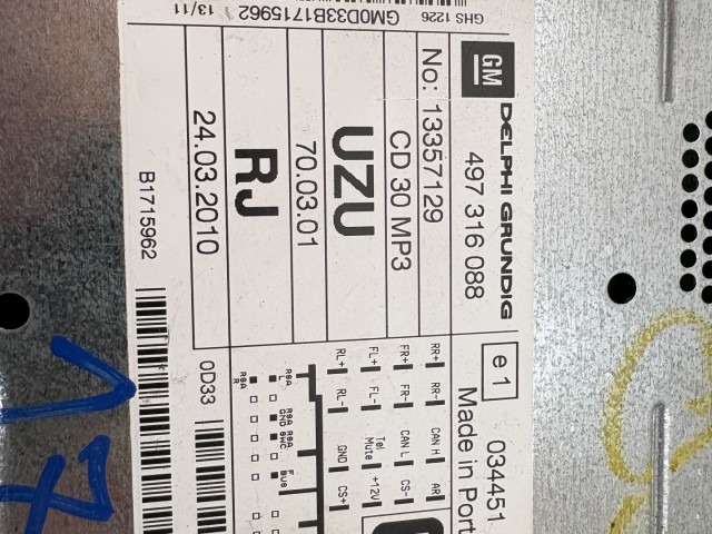 Opel Corsa D 2006-2014 Rádió Használt   