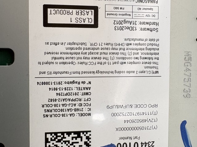 Opel Meriva B 2010-2017 Rádió Használt   