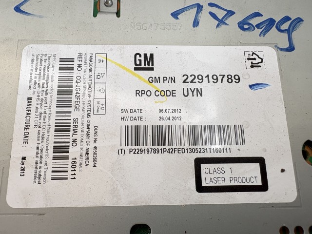 Opel Zafira C 2011-2017 Rádió Használt   