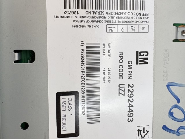 Opel Zafira C 2011-2017 Rádió Használt   