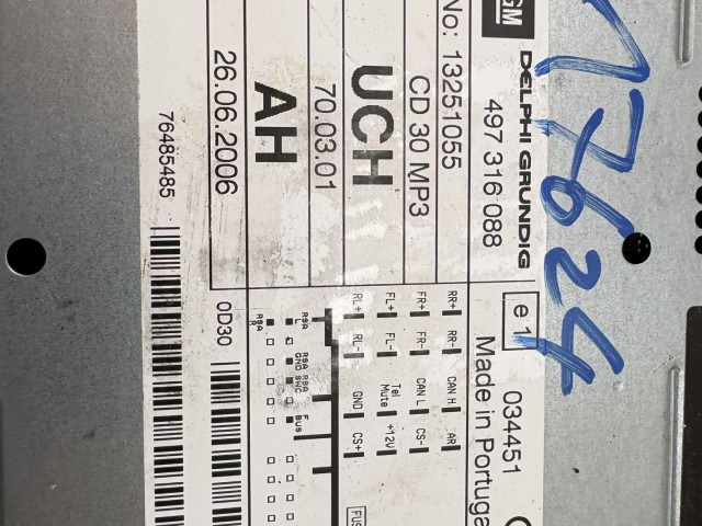 Opel Astra H 2004-2010 Rádió Használt   