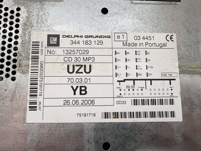 Opel Corsa D 2006-2014 Rádió Használt   