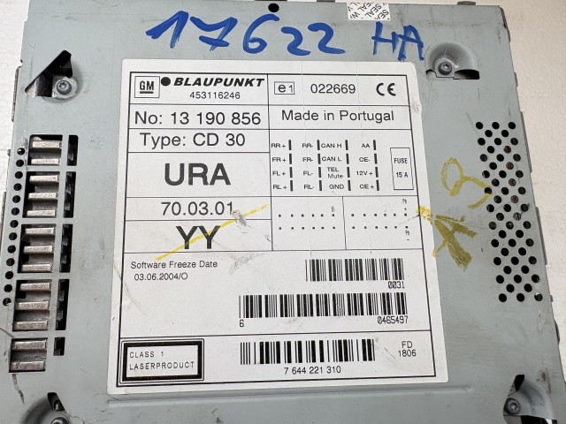 Opel Astra H 2004-2010 Rádió Használt   