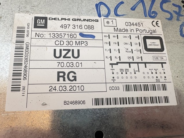 Opel Corsa D 2006-2014 Rádió Használt   