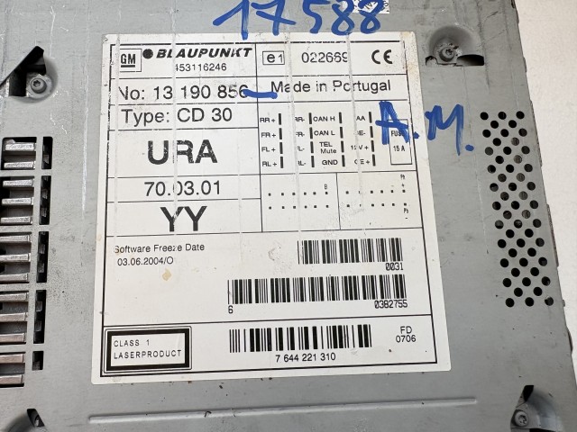 Opel Meriva A 2003-2010 Rádió Használt   