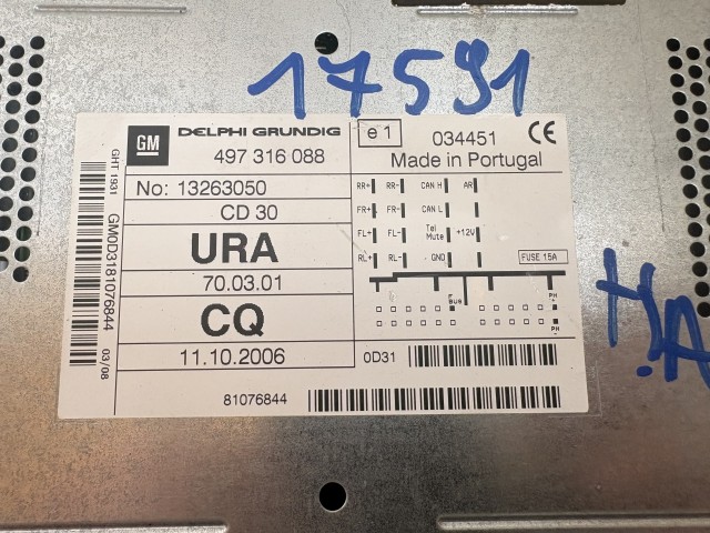 Opel Astra H 2004-2010 Rádió Használt   