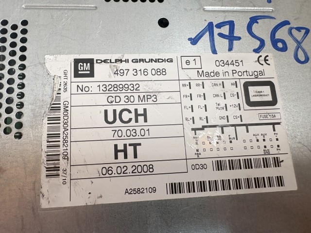 Opel Astra H 2004-2010 Rádió Használt   