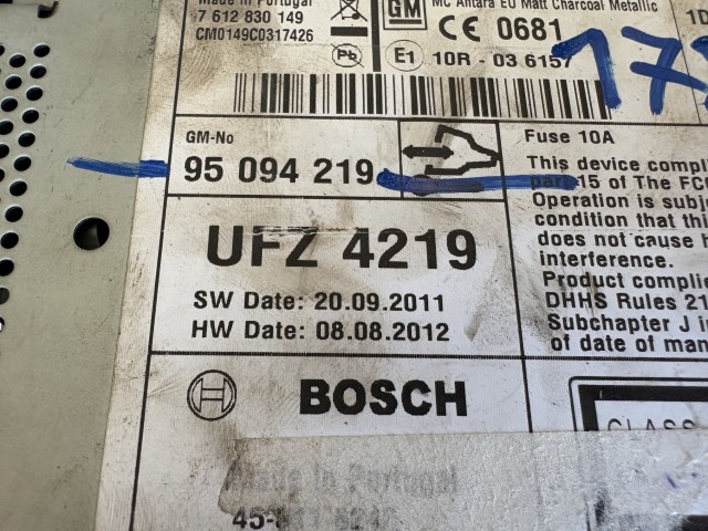 Opel Corsa D 2006-2014 Rádió érintős