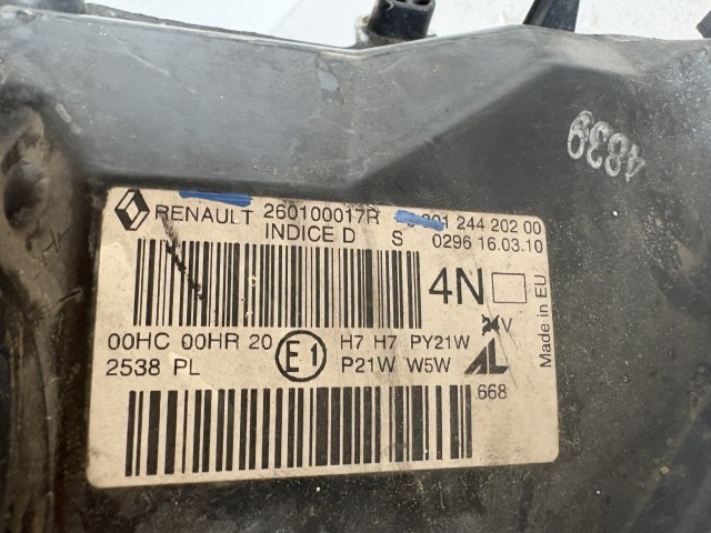 18094 Renault Megane III. 2008-2016 Jobb első Lámpa Fényszóró