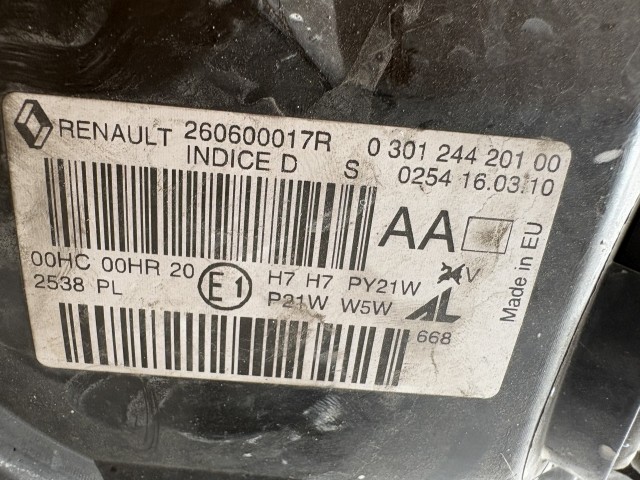 18103 Renault Megane III. 2008-2016 Bal első Lámpa Fényszóró